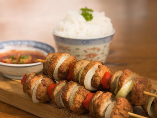 Шашлык из свинины и курицы
