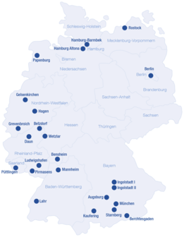 Карта диализных центров NephroCare в Германии